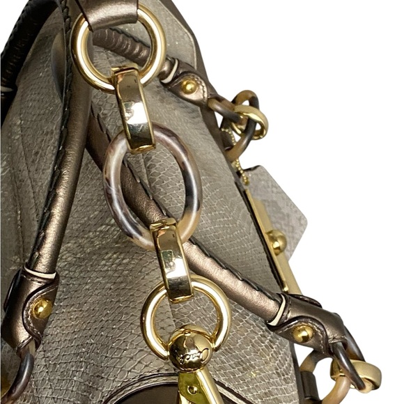 Coach Kristin NWT Embossed Python Metallic Flap Satchel 18309 - Picture 11 of 16